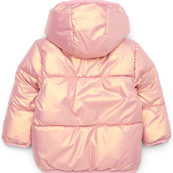 Swiss Tech Rose Gold Pink Puffer Coat Toddler Youth Girls Size 12 Months NEW - Picture 3 of 3
